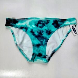 OLD NAVY BLUE TIE DYE MID RISE BIKINI BOTTOM SIZE  MEDIUM FULLY LINED